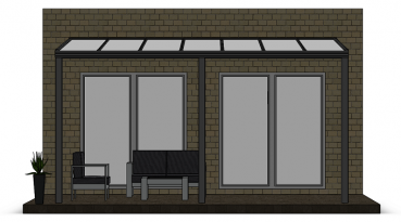 Preview: Überdachung mit VSG 8,76 mm matt, 5 x 3 m